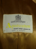 26/0825 immaculate 1980s vintage aquascutum heavyweight tan brown venetian wool fly-front coat overcoat 46 short