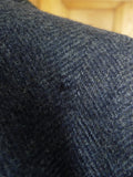 26/0824 exceptional near immaculate cc41 utility mark genuine ww2 era heavyweight d/b blue herringbone weave tweed overcoat w/ original belt & buttons 40
