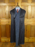 26/0824 exceptional near immaculate cc41 utility mark genuine ww2 era heavyweight d/b blue herringbone weave tweed overcoat w/ original belt & buttons 40