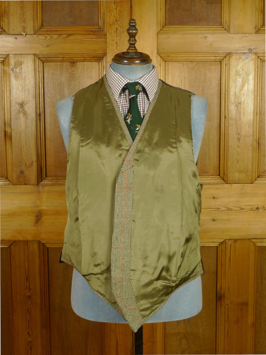 26/0813 immaculate kent haste lachter 2023 savile row bespoke brown / amber 4-piece tweed suit (portly cut) 47 regular to long