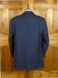 26/0812 kent haste lachter 2023 savile row bespoke blue herringbone weave 4-piece worsted suit (portly cut) 48 regular to long