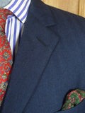 26/0812 kent haste lachter 2023 savile row bespoke blue herringbone weave 4-piece worsted suit (portly cut) 48 regular to long