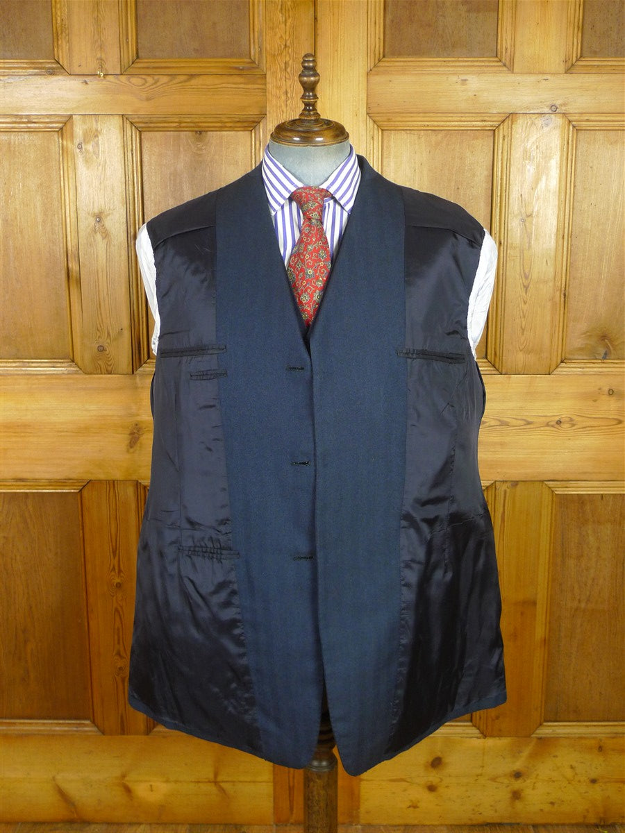 26/0812 kent haste lachter 2023 savile row bespoke blue herringbone weave 4-piece worsted suit (portly cut) 48 regular to long
