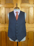 26/0812 kent haste lachter 2023 savile row bespoke blue herringbone weave 4-piece worsted suit (portly cut) 48 regular to long