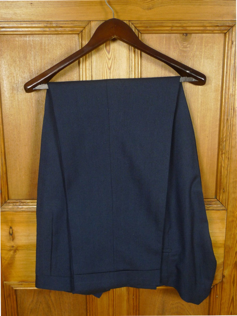 26/0812 kent haste lachter 2023 savile row bespoke blue herringbone weave 4-piece worsted suit (portly cut) 48 regular to long