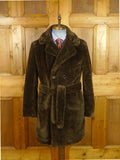26/0826 richard james savile row brown 'teddy bear' style motoring car coat overcoat w/ belt (rrp £800) 38-40