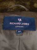 26/0826 richard james savile row brown 'teddy bear' style motoring car coat overcoat w/ belt (rrp £800) 38-40