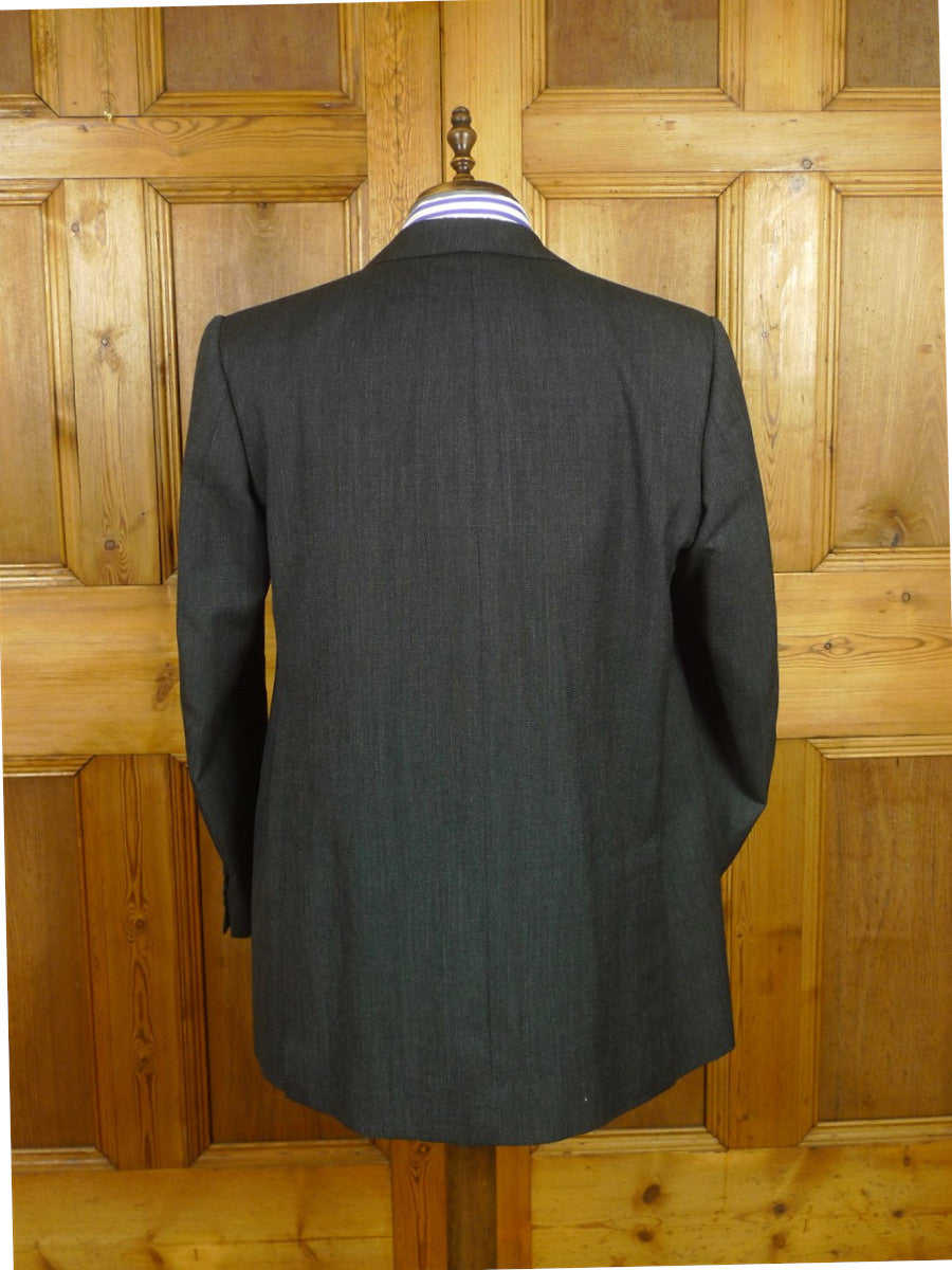 26/0811 kent haste lachter 2016 savile row bespoke charcoal grey nailhead weave 4-piece worsted suit (portly cut) 47 regular to long