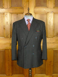 26/0828 couch & hoskin 2015 city of london bespoke pale grey rope-stripe d/b worsted flannel suit 44-45 short