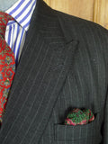 26/0828 couch & hoskin 2015 city of london bespoke pale grey rope-stripe d/b worsted flannel suit 44-45 short