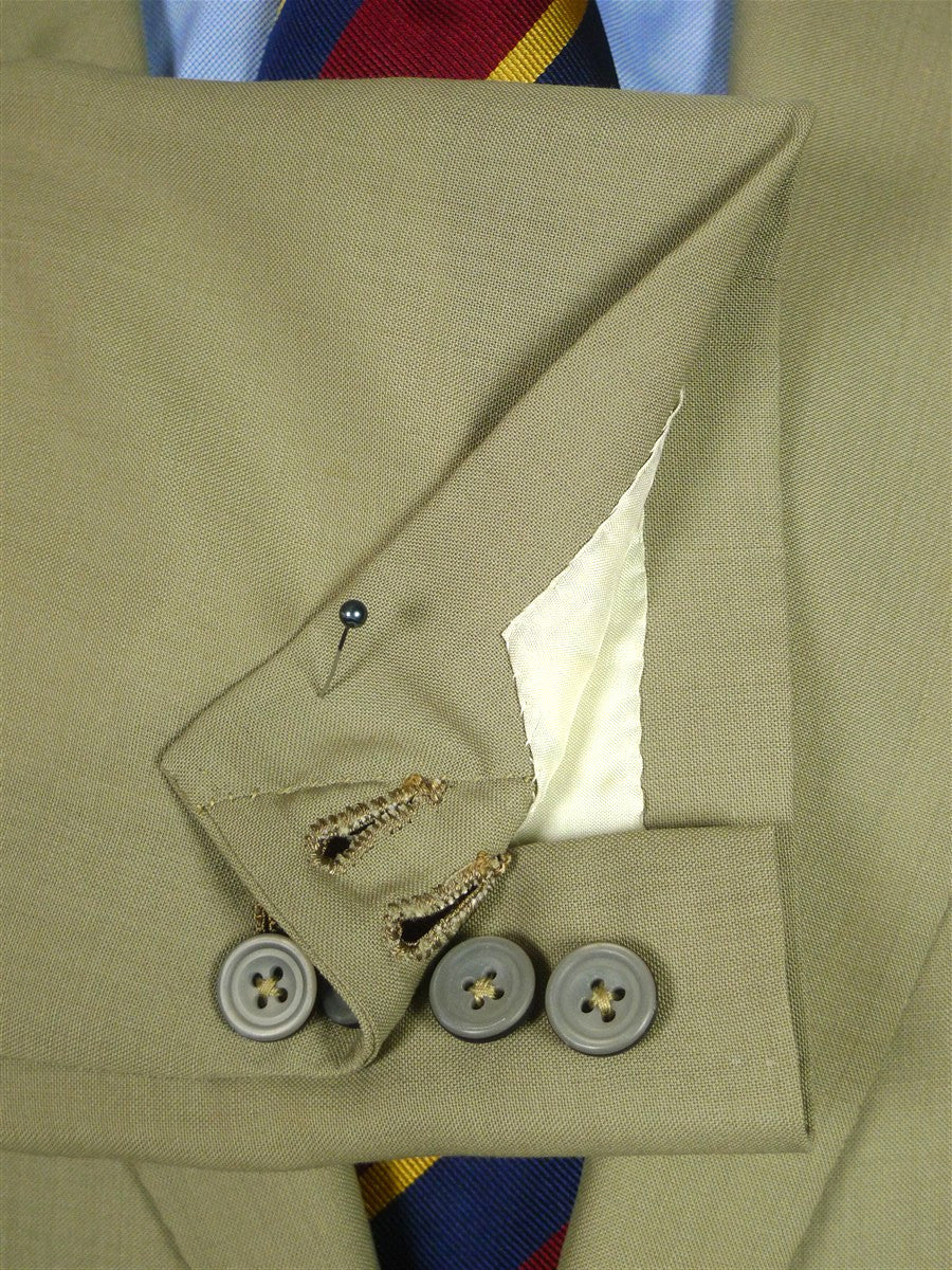 26/0827 couch & hoskin 2004 city of london bespoke pale khaki fresco weave wool suit 42-43 short