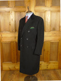 26/0845 stunning 1985 vintage henry poole charcoal grey d/b cashmere 'king coat' overcoat overcoat w/ silk-velvet collar 46