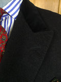26/0845 stunning 1985 vintage henry poole charcoal grey d/b cashmere 'king coat' overcoat overcoat w/ silk-velvet collar 46