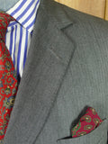 26/0848 vintage 1994 henry poole savile row bespoke grey herringbone worsted suit 44 regular