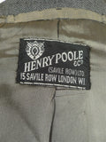 26/0848 vintage 1994 henry poole savile row bespoke grey herringbone worsted suit 44 regular
