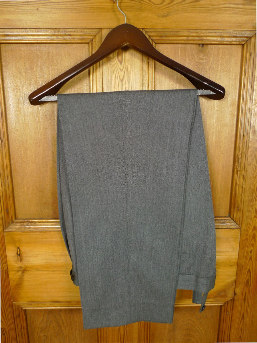 26/0848 vintage 1994 henry poole savile row bespoke grey herringbone worsted suit 44 regular