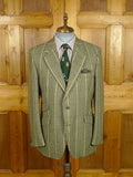 26/0832 immaculate vintage john g hardy khaki green wp check wool tweed sports jacket 40 regular