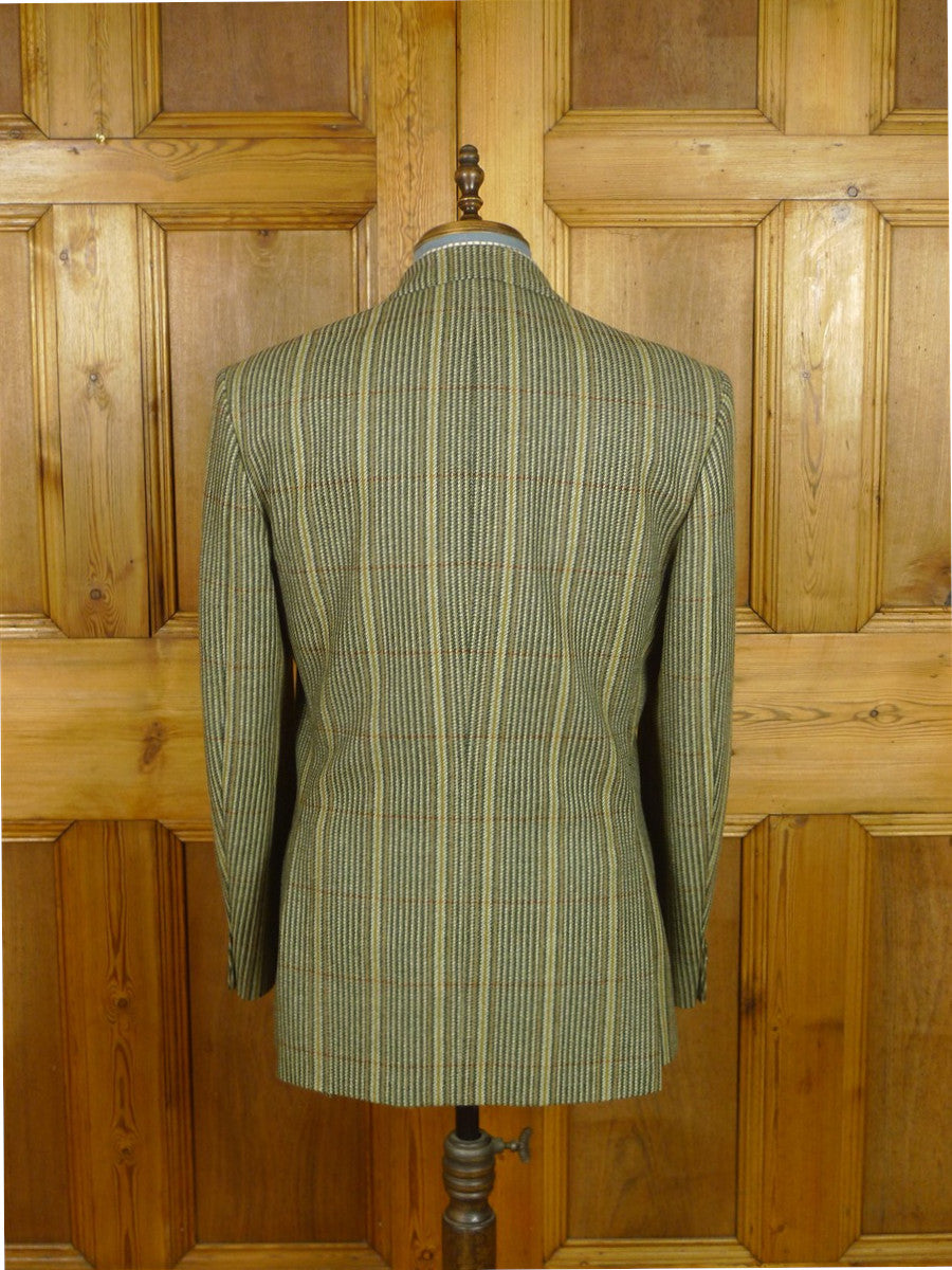 26/0832 immaculate vintage john g hardy khaki green wp check wool tweed sports jacket 40 regular