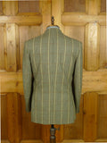 26/0832 immaculate vintage john g hardy khaki green wp check wool tweed sports jacket 40 regular