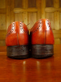 26/0852 vintage british brown brogue leather country shoe uk 9