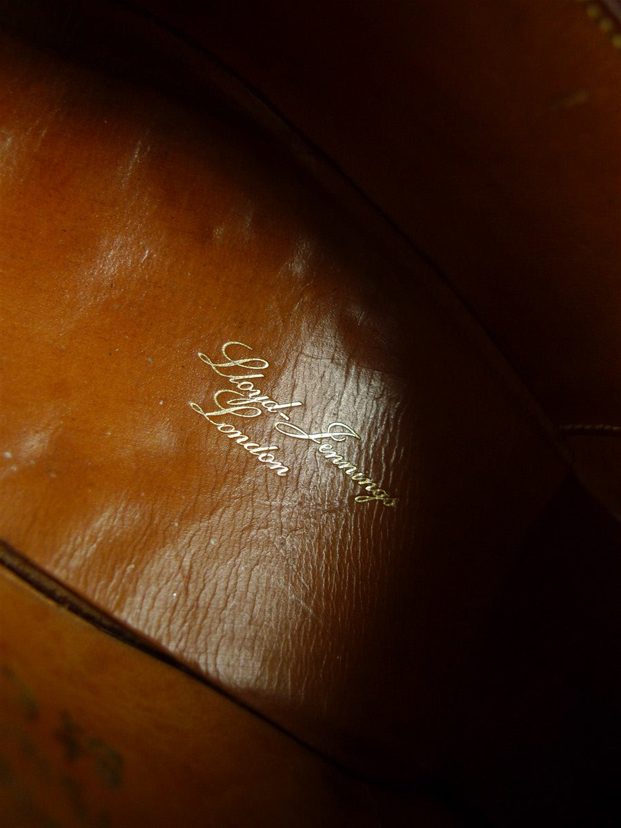 26/0851 vintage lloyd jennings london brown brogue monk-strap shoe uk 8.5