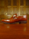 26/0851 vintage lloyd jennings london brown brogue monk-strap shoe uk 8.5