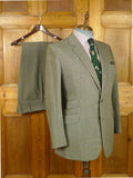 26/0846 immaculate vintage british bespoke tailored green wp check green herringbone tweed suit 42 regular to long