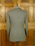 26/0846 immaculate vintage british bespoke tailored green wp check green herringbone tweed suit 42 regular to long