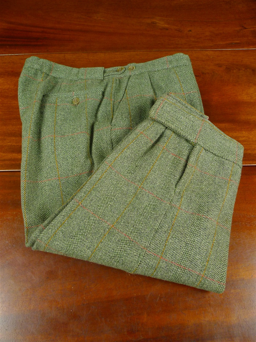 26/0844 vintage  green wp check tweed shooting breeks 33-35