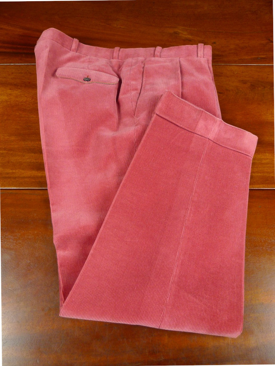 26/0840 immaculate 2016 kent haste lachter savile row bespoke rose pink corduroy trouser 37-41