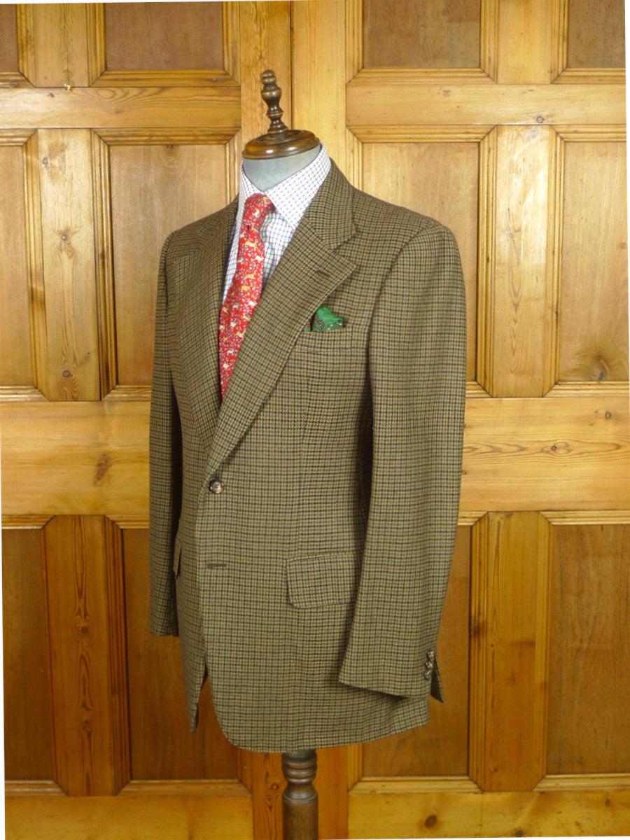 26/0835 vintage harrods brown shepherds check cashmere blend sports jacket blazer 40 regular