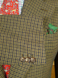 26/0835 vintage harrods brown shepherds check cashmere blend sports jacket blazer 40 regular