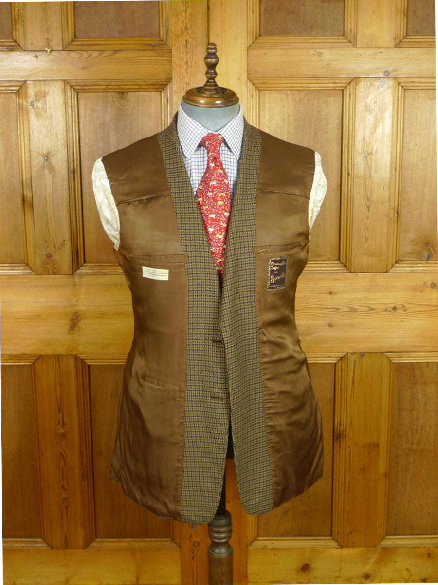 26/0835 vintage harrods brown shepherds check cashmere blend sports jacket blazer 40 regular