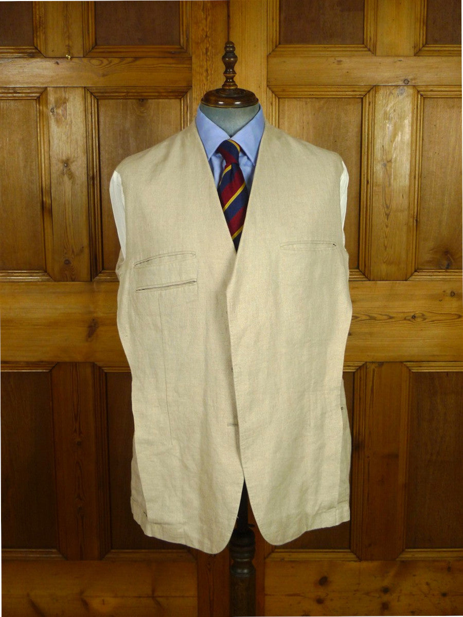 26/0847 immaculate 2015 kent haste lachter savile row bespoke unstructured linen chore jacket blazer 48 regular to long