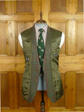 26/0831 vintage daks signature khaki glen check wool sports jacket 42 long