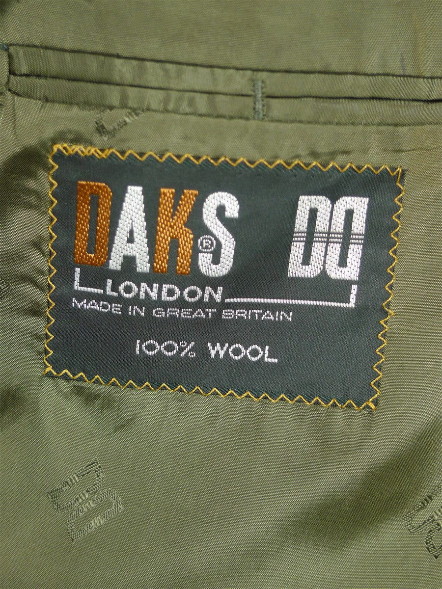 26/0831 vintage daks signature khaki glen check wool sports jacket 42 long