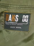26/0831 vintage daks signature khaki glen check wool sports jacket 42 long