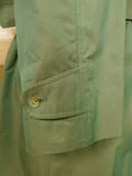 26/0857 wonderful vintage daks 2-tone green 100% cotton belted raincoat mac w/ removable red wool liner 42-44