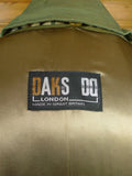 26/0857 wonderful vintage daks 2-tone green 100% cotton belted raincoat mac w/ removable red wool liner 42-44