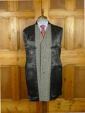 26/0859 near immaculate crombie grey herringbone wool chesterfield coat overcoat w/ velvet collar 42 regular
