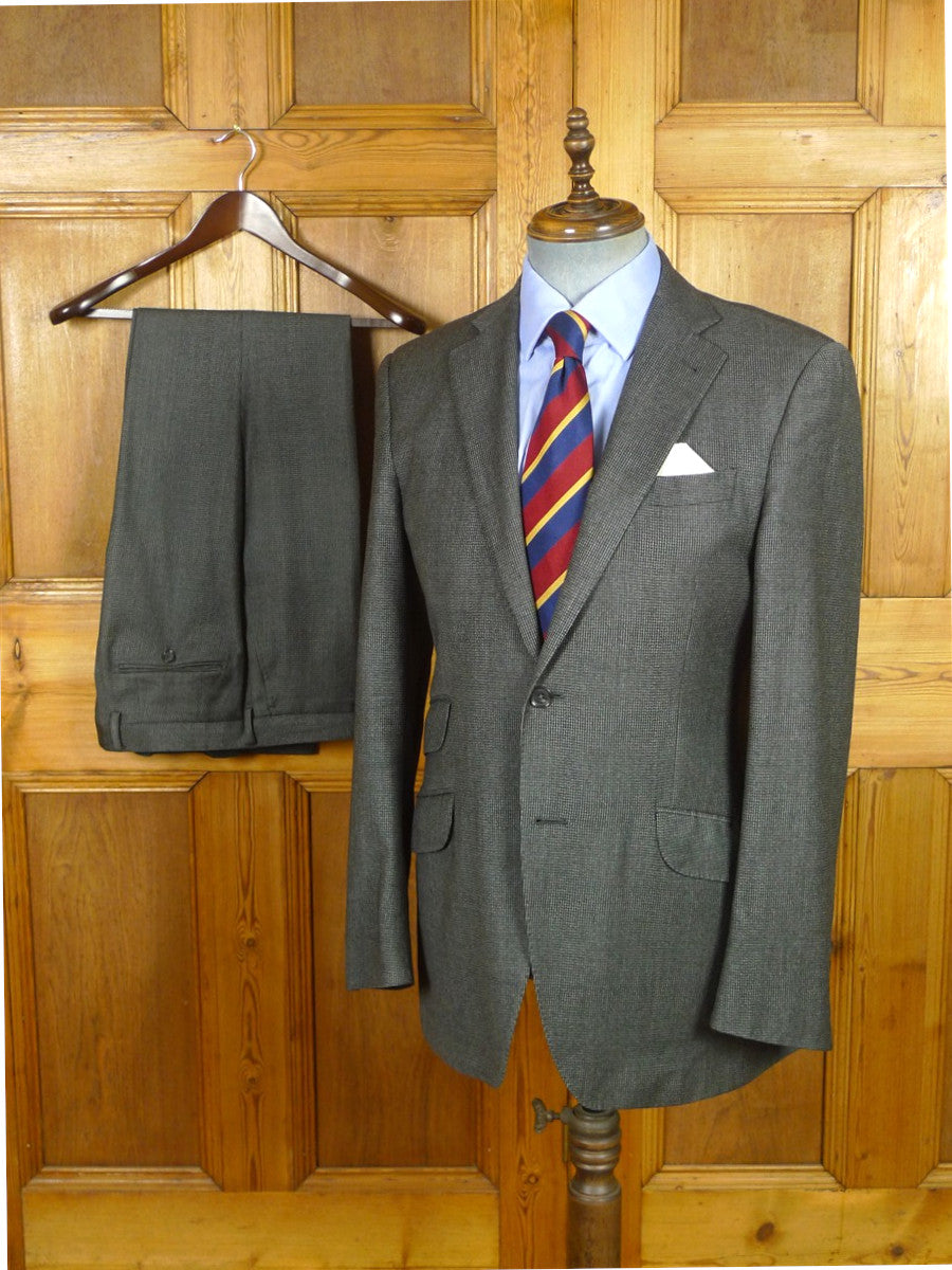 26/0858 immaculate hackett grey dogtooth loro piana 4-seasons super 120s wool suit 39 regular to long