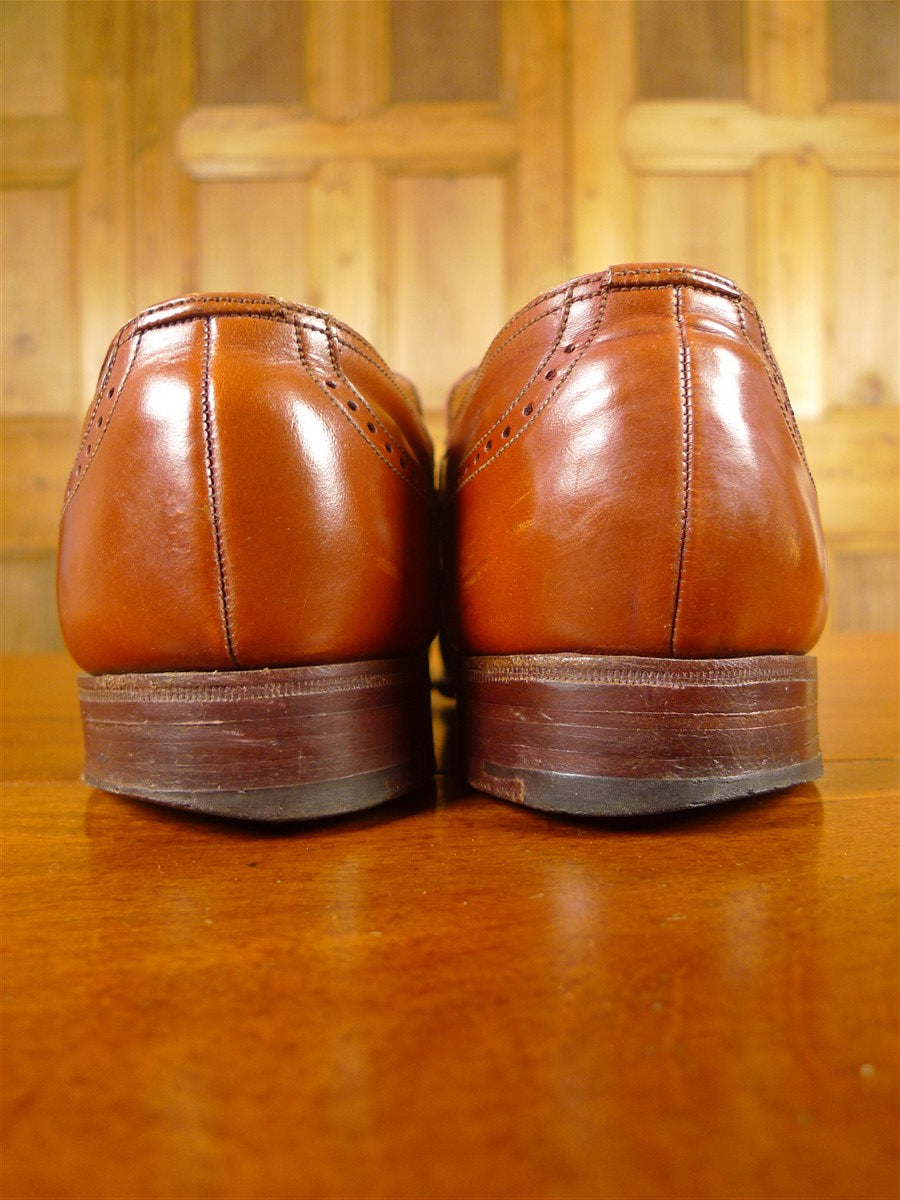 26/0851 vintage lloyd jennings london brown brogue monk-strap shoe uk 8.5