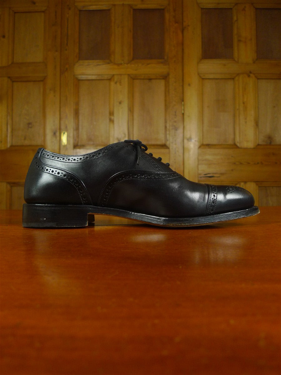 26/0881 nearly new tricker's 'devon' black calf leather oxford brogue shoe uk 8.5