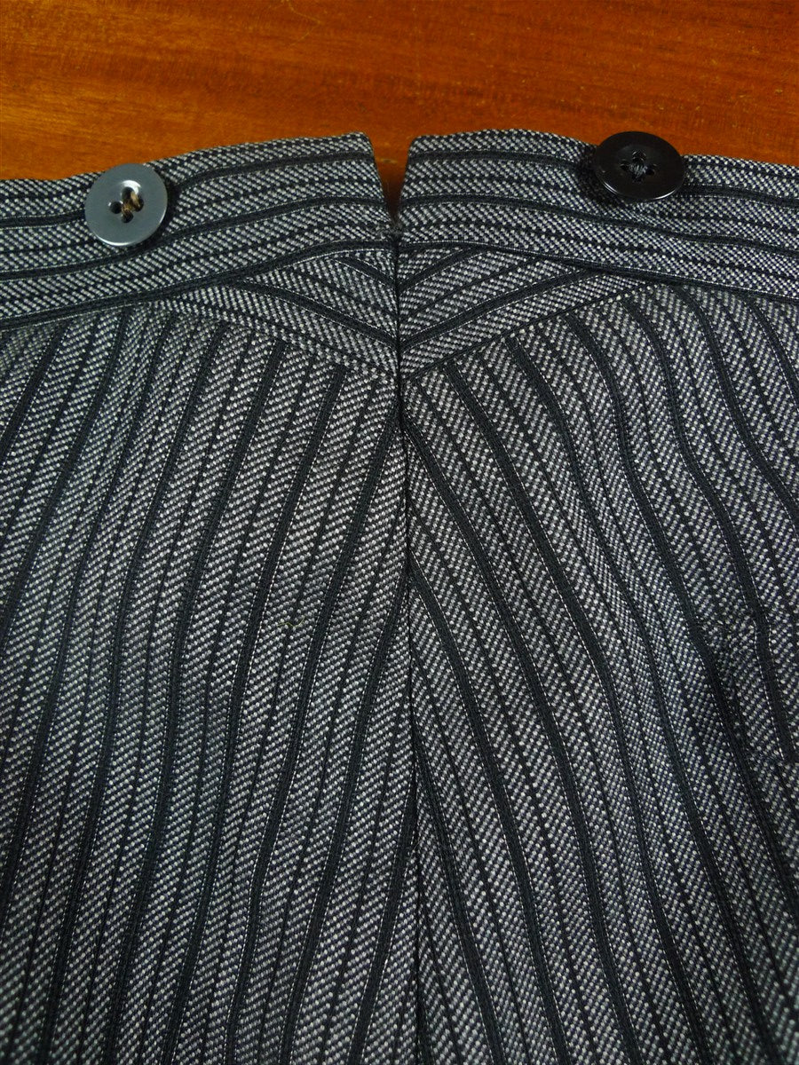 26/0864 vintage savile row bespoke high-rise 'cashmere -stripe' worsted morning dress trouser 28-32