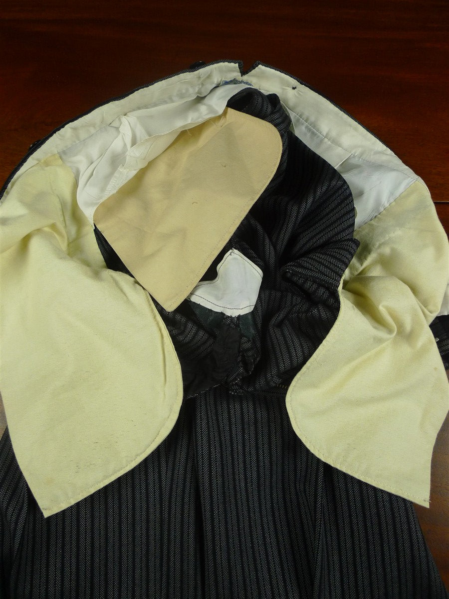 26/0864 vintage savile row bespoke high-rise 'cashmere -stripe' worsted morning dress trouser 28-32