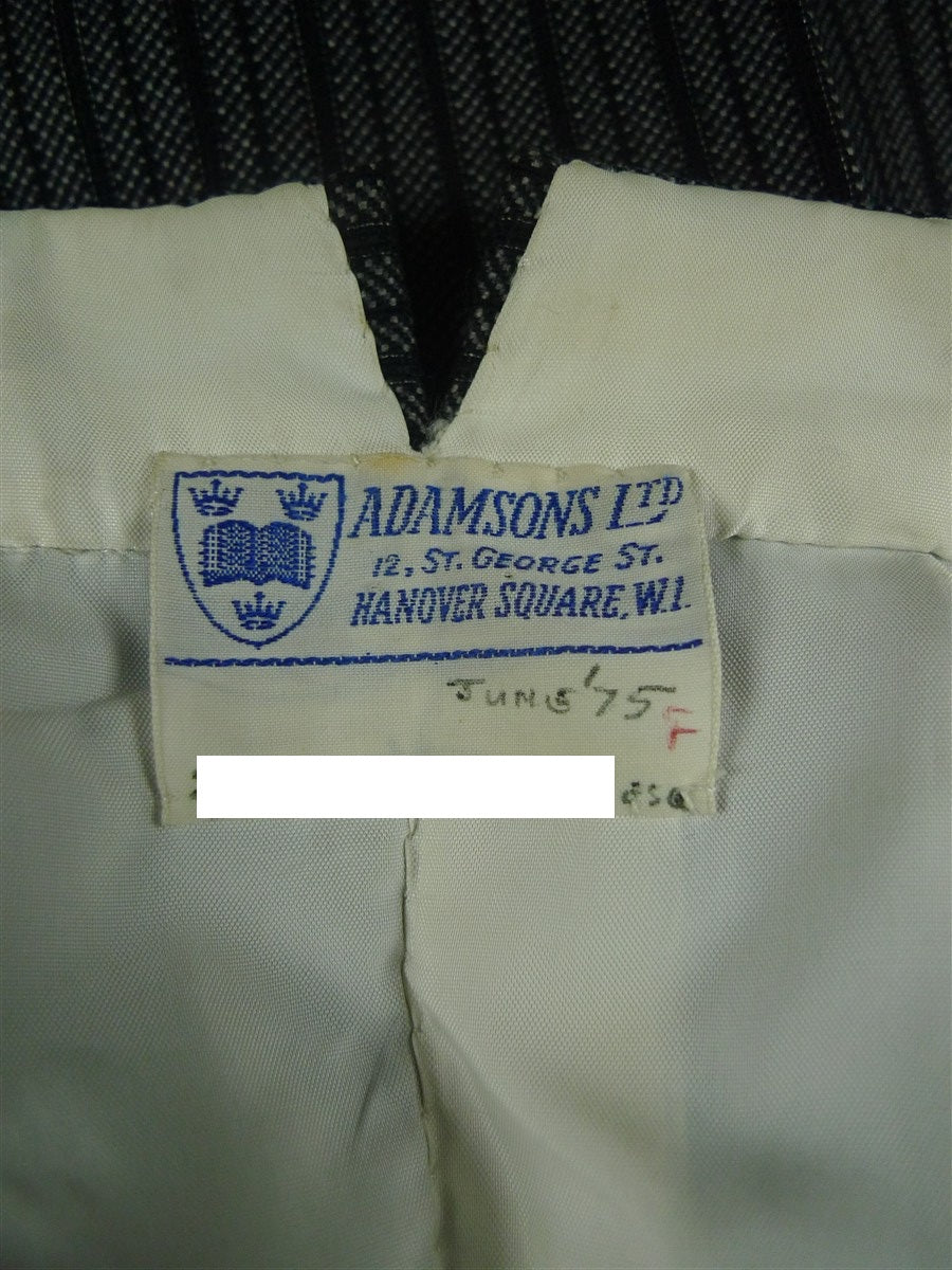 26/0864 vintage savile row bespoke high-rise 'cashmere -stripe' worsted morning dress trouser 28-32