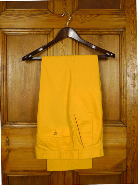 26/0865 vintage aquascutum yellow gold cotton summer trouser chino 30-33