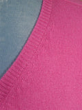 26/0880 vintage turnbull & asser pure cashmere pink v-neck pullover jumper 42-43