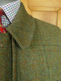 26/0871 vintage scottish tailor-made green wp check tweed inverness cape 46