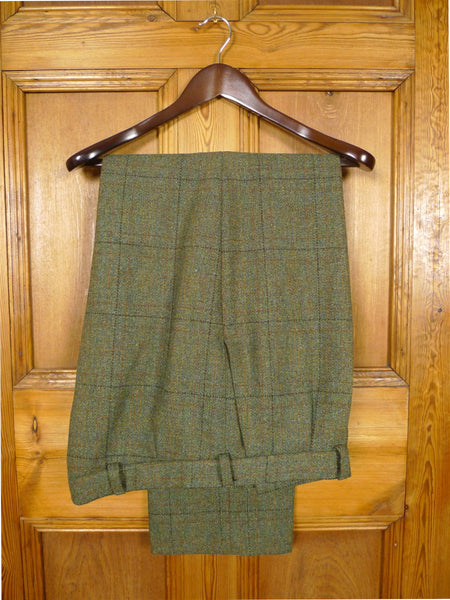 26/0873 heavyweight scottish tailor-made green wp check tweed trouser 40-44